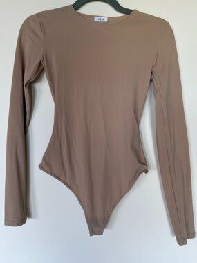 Alix, Crew neck long sleeve thong bodysuit | Size: S